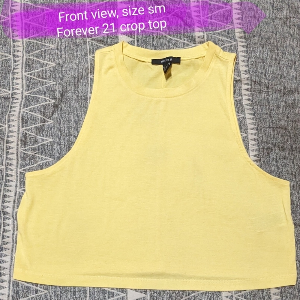 Forever 21 size small, EUC yellow colour ladies crop tank top